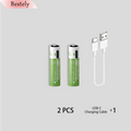 New Rechargeable 1.5v AAA Lithium Batteries 6800mAh Capacity, USB-C AAA Li-ion Battery 2000 times cycle with cable for free