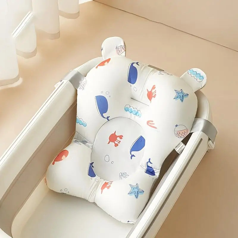 1Pc Baby Bath Mat Bathing Support Mat - Newborn Bath Rack Bath Tub Net Mat Universal - Adjustable, Comfortable, Non-Slip - Three-Point Baby Shower Net, Perfect Gift Choice for Bathtubs, Sinks, Bath Racks, and Baby Showers