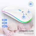 Rechargeable Silent Wireless Mouse LED Backlit Mice PC Laptop Computer Mous 2.4Ghz Receiver Bluetooth Dual Mode Optical Mice