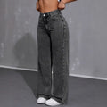 Jeans for Woman Y2k Jeans Loose Wide Leg Drag Ash Gray High Waist Vintage Streetwear Fashion Casual Trend 2025 Comfort Fit