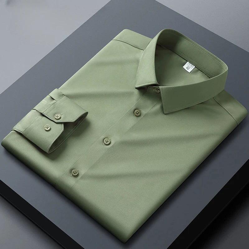 Long sleeved shirt for men's business casual orange | SAMAG