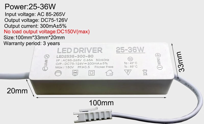 LED Driver 300mA 1W 3W 5W 7W 12W 18W 20W 25W 36W For LEDs Power Supply Unit AC85-265V Lighting Transformers For LED Power Lights