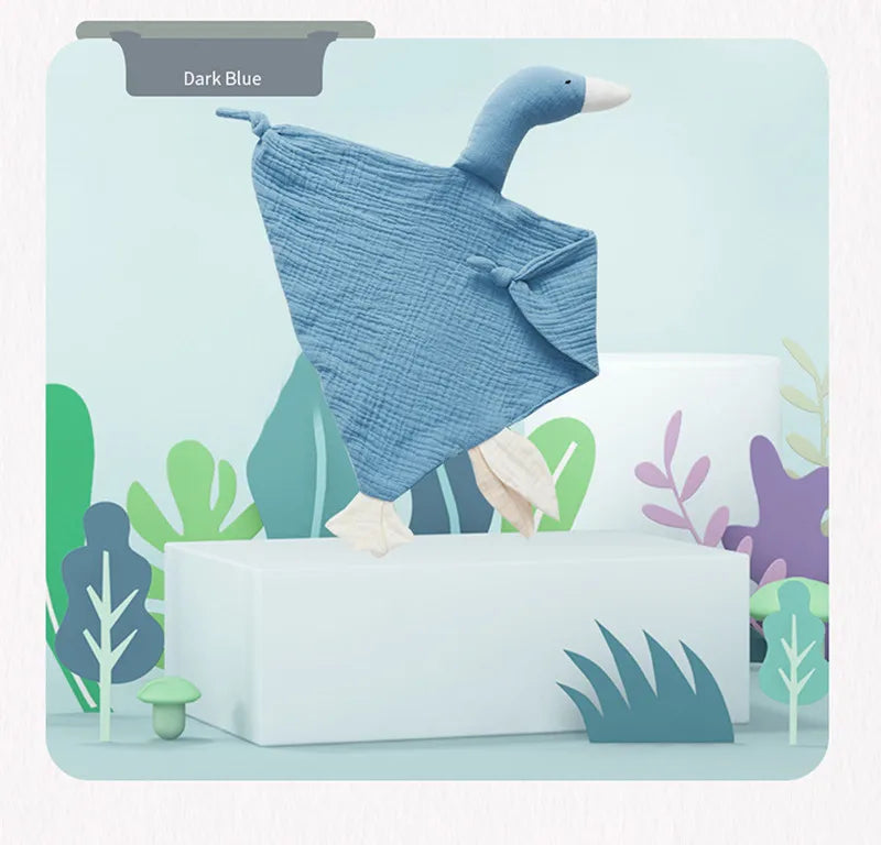 Baby Security Blanket Soft Cotton Muslin Comforter for Newborn Infant Sleeping Snuggle Toy Stuffed Animal Soothe Appease Towel