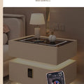 Modern Style Solid Wood Bedside Table with Wireless Charging Smart 2 Drawers Bedroom Nightstands with Lock 40/45/50cm