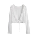 Lace Ruffle Shirt Y2Y Korean Summer Cardigan Sunscreen - View 4 | SAMAG