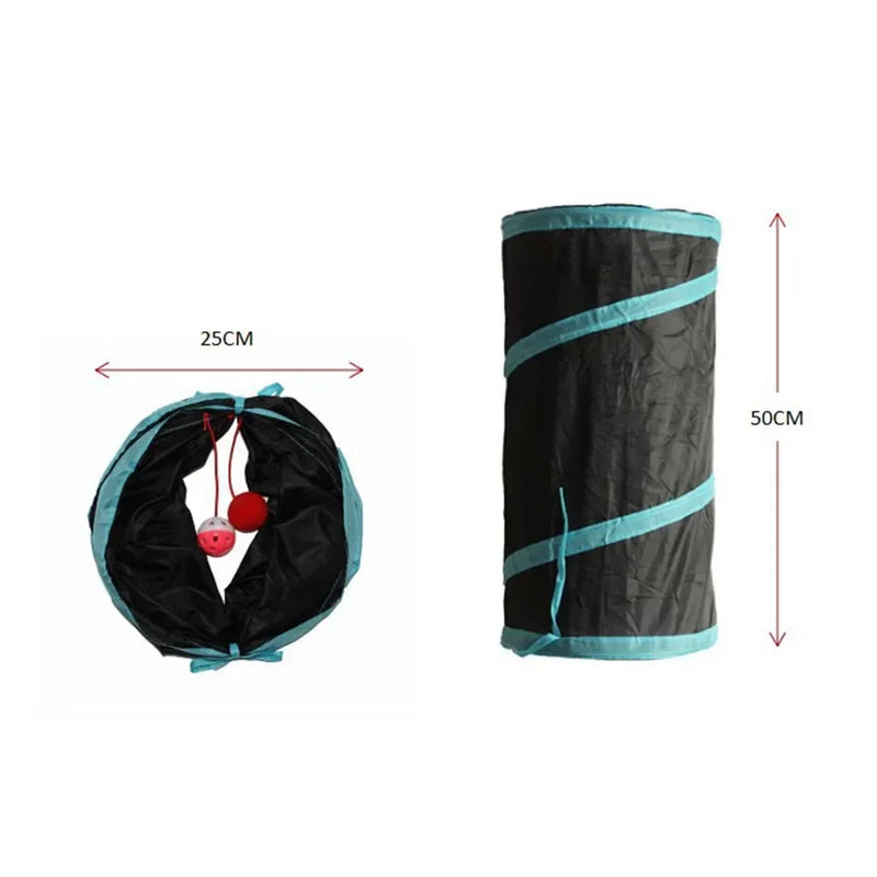 Cat Tunnel Toy Foldable Polyester Cloth Rolling Tent for Kitten Cat Tunnel Puppy Cat Toy Play Tunnel for Small Medium Large Cats