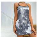 Women's Sleepwear Summer Floral Print Satin Nightgown | SAMAG