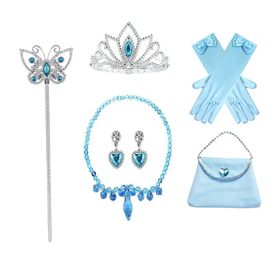Princess Girls Blue Butterfly Magic Wand Crown Crystal | SAMAG