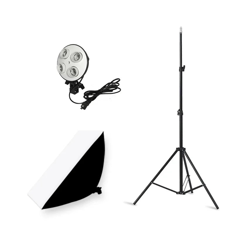 Selens Photography Softbox Lighting Kit Four Lamp Softbox Kit 50x70CM Soft Box Equipment Base Photo Studio Kit Shooting софтбокс