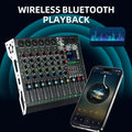 Professional Dj Audio Mixer 6 Channels Mixing Console With 99 Dsp Effects Bluetooth 48v Phantom Power And Vocal Cancellation