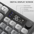 M96 Wireless Gaming Keyboard Creamy Membrane with Rainbow Backlight,Media Knob,LCD Screen,Dual Mode-Bluetooth/2.4Ghz,Ball Shape