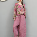 Women Summer Loose-fitting Versatile Cropped Wide-leg Pants LX6167