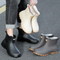 Men's Rain Shoes Non-slip Rubber Boots Fashion Short Tube Rain Boots Slip on Work Water Shoes Outdoor Waterproof Fishing Shoes