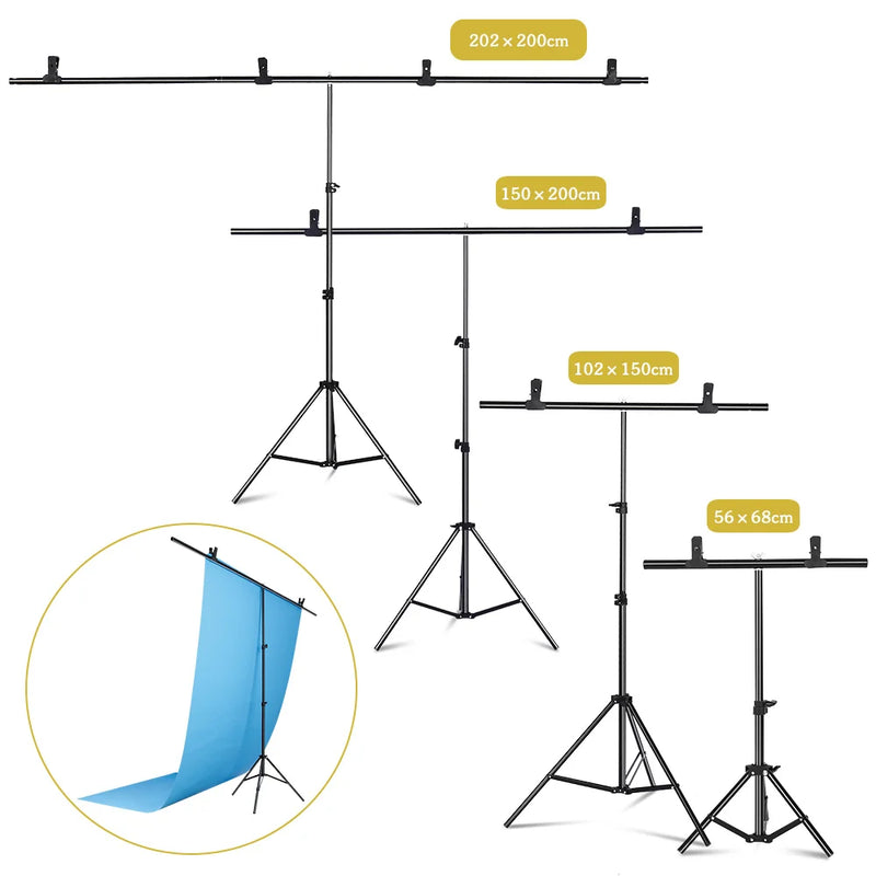 Photography Photo Studio T-Shape Backdrop Background Stand Frame Support System Kit For Video Chroma Key Green Screen With Stand