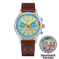 Sugess Pilot Watch with Seagull Movement Swanneck Wristwatch Mechanical Chronograph Sappire Crystal Military Limited Racing 1963