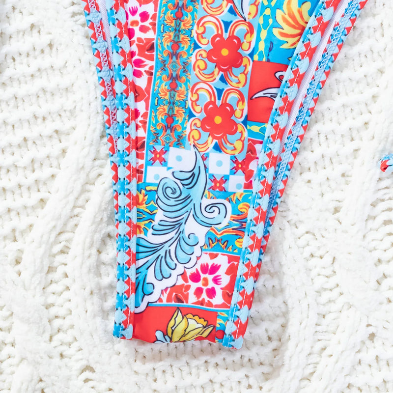 Women's Two Piece Bikini Set 2025, Sexy Triangle Push Up Swimsuit, Floral Print Bathing Suit, Beach Swimwear
