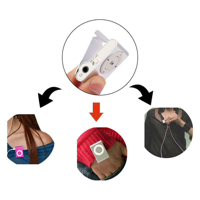 Big promotion Mirror Portable MP3 player Mini Clip MP3 Player waterproof sport mp3 music player walkman lettore mp3
