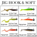5pcs 1g 2g 3g 4g 5g 10g 20g 22g 25g 28g crank Jig head hook fishing hook head Jig lure hard bait soft worm jig hook for fishing