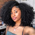 Mongolian Afro Kinky Curly Human Hair Wig For Women Raw Indian Hair Short Bob Wigs With Bangs Afro Curly Fringe Wigs Glueless