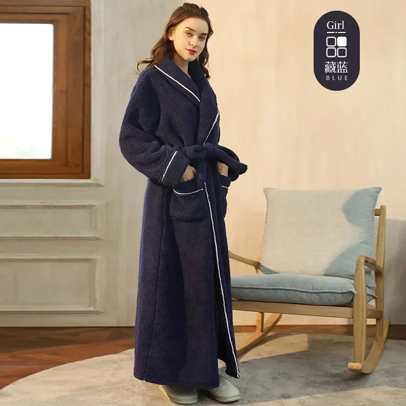 Fashionable double-sided thick plush nightgown women | SAMAG