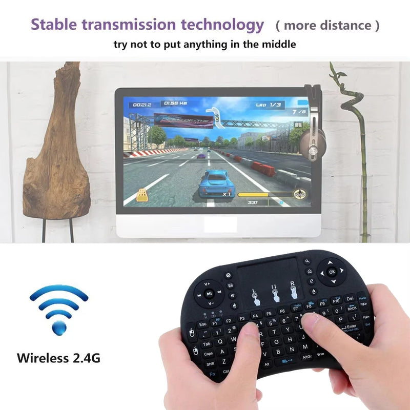KEBIDUMEI 2.4G Wireless Keyboard Air Mouse with Touchpad Mini Remote Control Keyboard Computer Accessories for PC Android TV Box