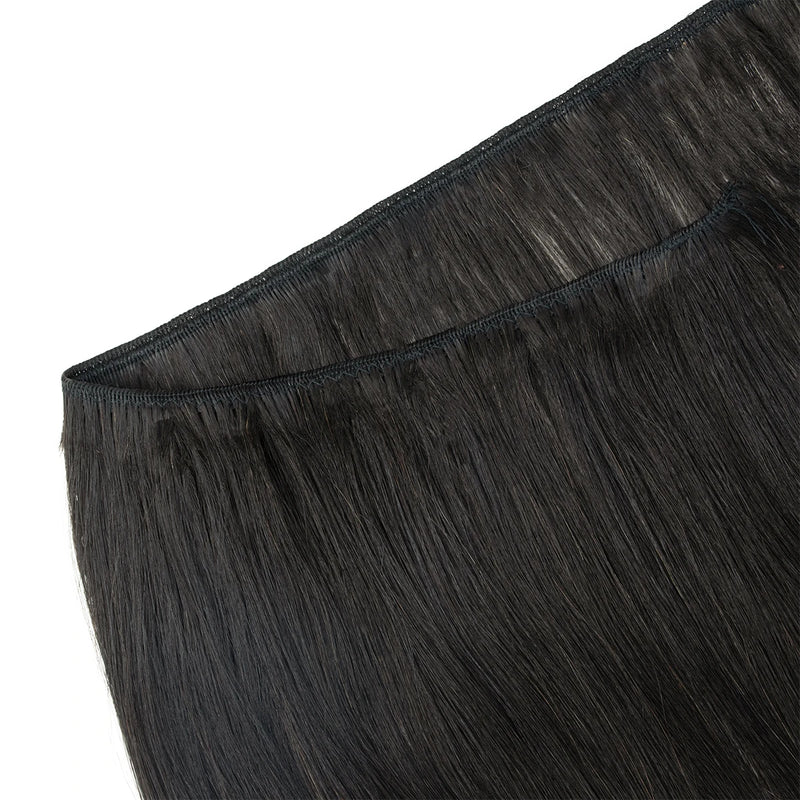 Natural Human Hair Sew-in Double Weft Extensions 50G 12-22 Inch Machine-Remy Full Head Bundle for Hair Extensions