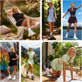 VITALINOVO Tennis Skirt Sets for Women Zipper V Neck Shirts Top Matching High Waisted Pleated Athletic Workout Golf Skort Women