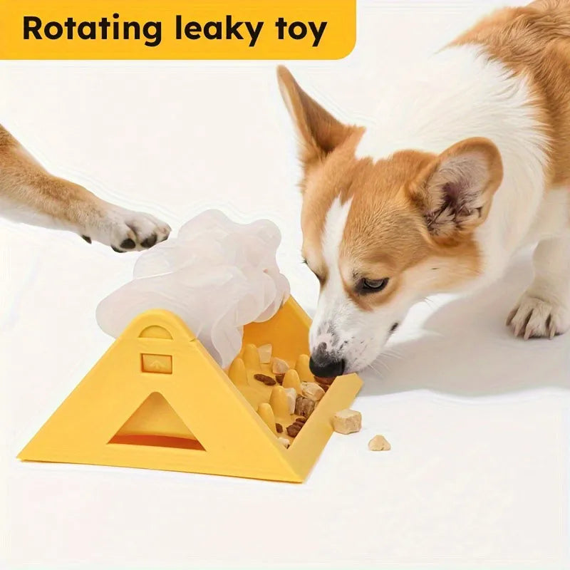 2026 New Cat Dog Pet Puzzle Feeder Snack Slow Food Dispenser Rotating Leaky Food Entertainment Toy Bite Resistant And Detachable