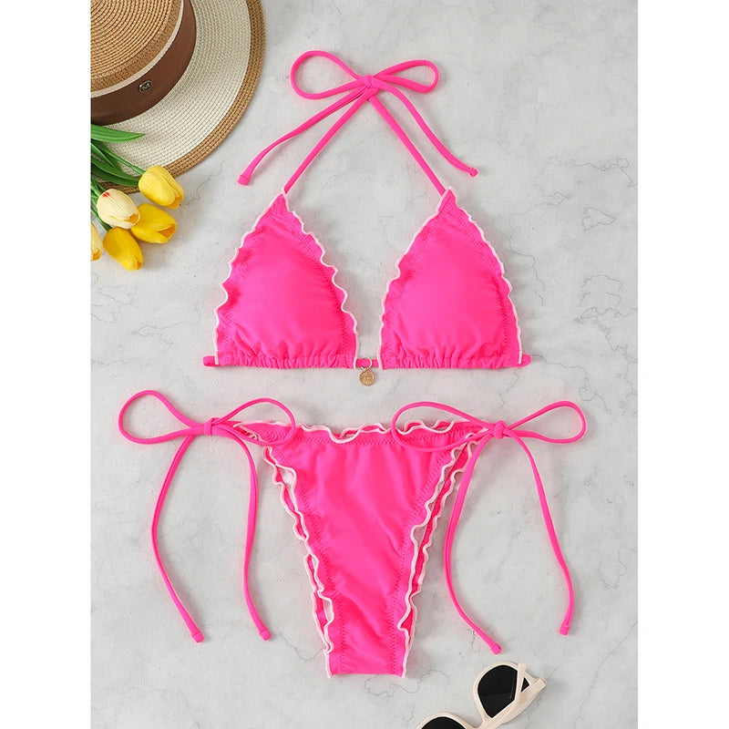 Sexy Triangle Micro Bikini Women Swimsuit Two-pieces | SAMAG