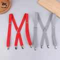 Elastic Adjustable Suspenders For Adults And Kids - Men Women Braces Set For Children Boys Girls Wedding - Visuel 2 | SAMAG