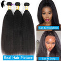 24 24 24 inches Kinky Straight Bundles Natural Yaki Straight Bundles 100% Human Hair Brazilian Hair Weave Bundles Remy Hair