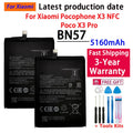 High Quality 100% Original New  BN57 5160mAh Phone Battery For Xiaomi Pocophone X3 Poco X3 Pro Replacement Batteries