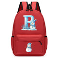 Xmas Snowman Alphabet A-Z Print Backpack for Toddler Girls Boys Schoolbag Holiday Lightweight Kindergarten Kid Daily School Bag