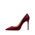 luxury women's shoes Black Suede Elegant Office Shoes Women Brand Pumps Red sole High Heels Pointed Toe Evening Dress Shoes 12cm