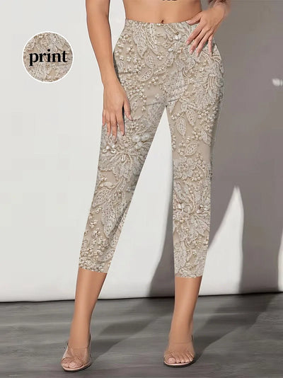 Directional Women'S Capri Leggings, Floral Print Skinny Pants | SAMAG