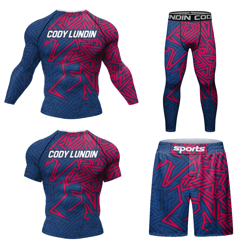 Cody Lundin Durability MMA BJJ Rash Guard Tight Exercise Jogging T - Shirts+Pants 3D Print Compression - View 10 | SAMAG