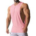 Casual Loose Men Vests Summer O-Neck Sleeveless Male Solid Color Big Side Split Tee Shirts  CBFS-23075