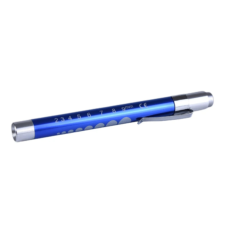 White Light Reusable LED Medical Penlight Flashlight With Pupil Gauge Pocket Clip Pen Light Torch Lamp For Nurses Doctors Readin
