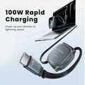 Toocki  PD 100W USB C Cable Retractable USB C to C Fast Charging Cable Retractable Type C Charger Cable for iPhone 1615 Pro Max