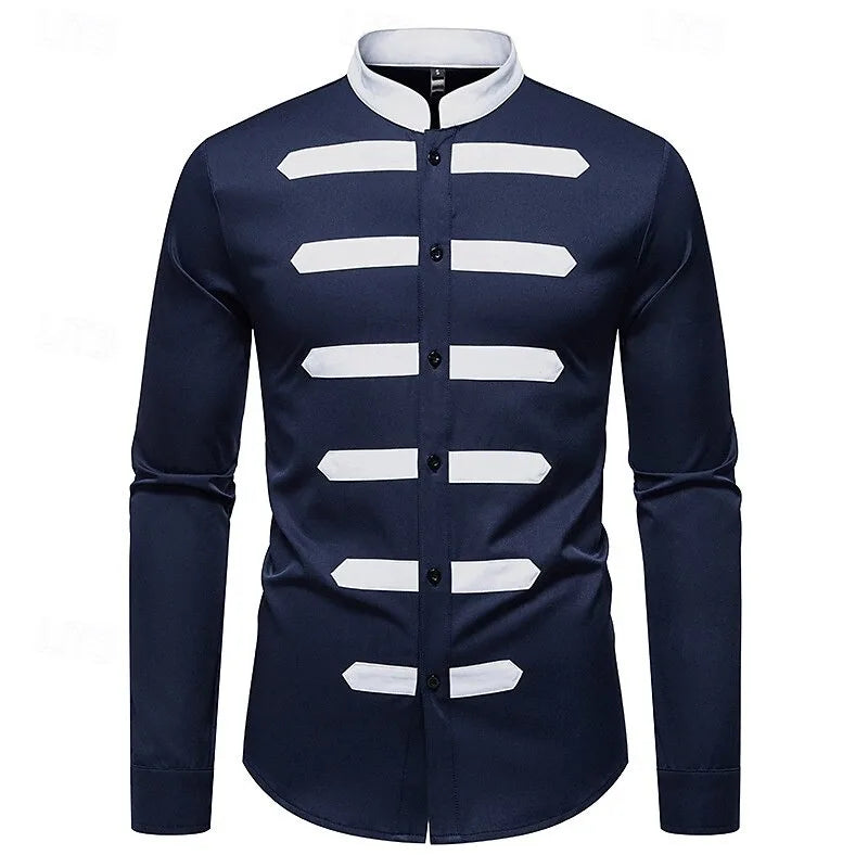 Men's long sleeved shirt classic black and white patch | SAMAG