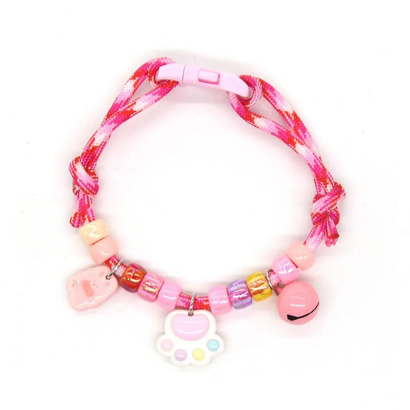 Fashion Colorful Pet Braided with Bells Cat Neck Chain Adjustable Cat Puppy Collar Chihuahua