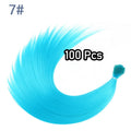 48Pcs Women's Colorful Synthetic Hair Extensions Set 38 Colors Tinsel Wig 26 Colors Feather Extensions Tool Kit for Hairdressing