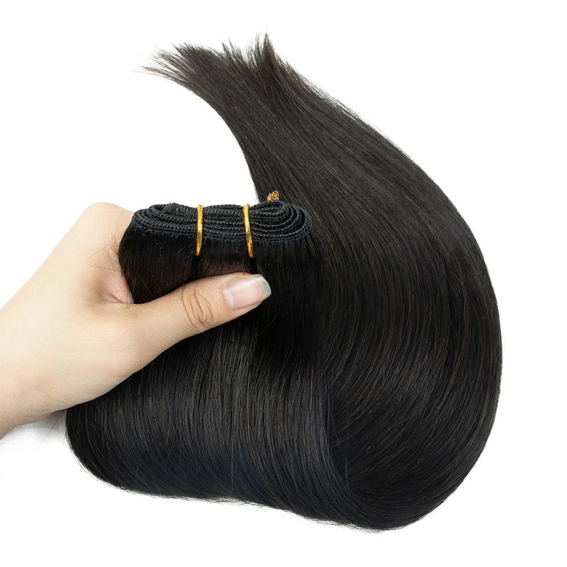 MRS Hair Bundles Human Hair Sew-in Double Weft Natural Straight Hair Bundles 50g/pack MachineRemy Natural Straight Bundle Deals