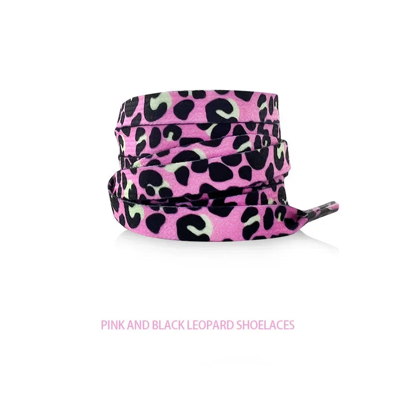 Classic Animal Pattern Shoelaces Flat AF1/AJ Sneakers Shoe Laces Tiger/Snake/Leopard Print Shoelace for 120/140/160CM Shoestring