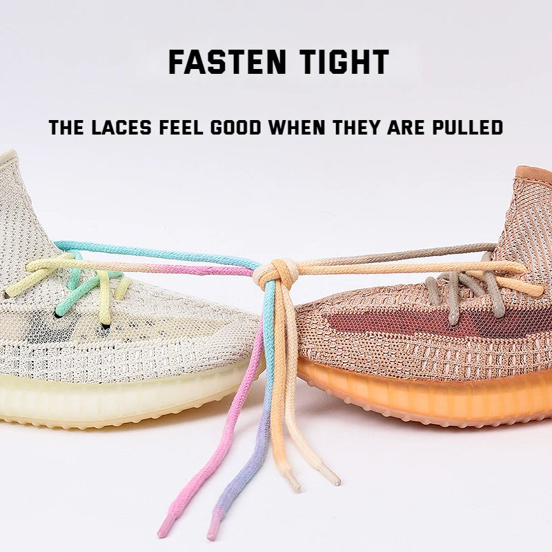 Round Shoelaces Rainbow Cotton Shoelace Quality Running Sneakers Laces 80/100/120/140/160CM Boots Shoe laces Shoes Accessories