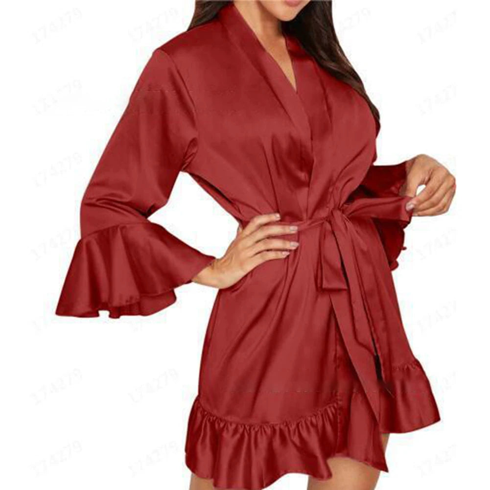 Women's Swimsuit Fashionable Casual Sexy V Lace Nightgown | SAMAG