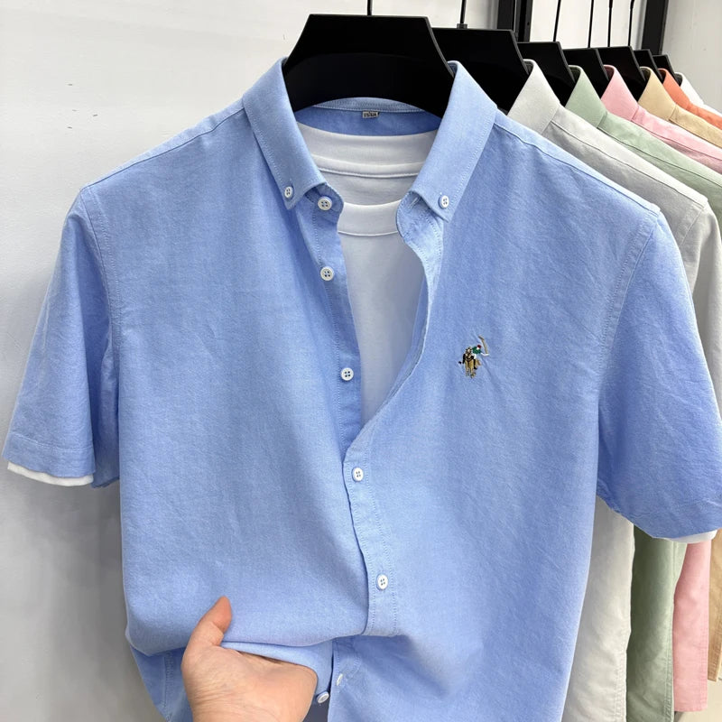 Short Sleeved Shirt Men's Summer New Item Pure Cotton | SAMAG