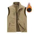 2025 Autumn Winter Thickened Fleece Double-Sided Vest Men's Jacket Warm Outerwear Slim Fit Casual Style Daily