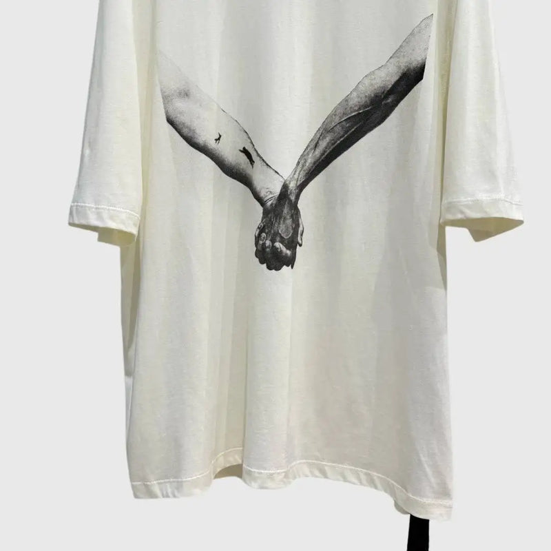 HKSH Spring Summer New Men's RO Style Round Collar Printed T-shirt Oversized Chic Cotton Chic Top American Loose Y2K Tees HK4638
