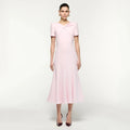 Customized Mermaid Cocktail Dress Pink O Neck Short | SAMAG